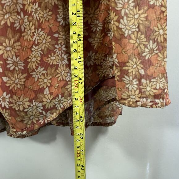 Madewell‎ Georgette Ruffle Sleeve Tiered Midi Dress Daisy Meadow Size 8 Floral - Picture 7 of 16